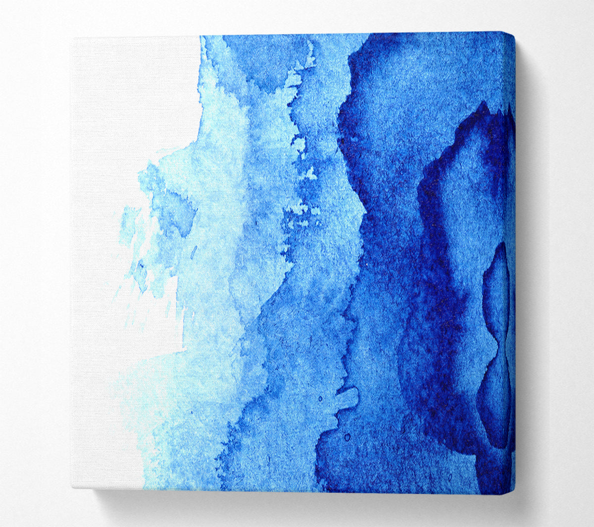 Watercolour Blues To White Canvas Wall Art