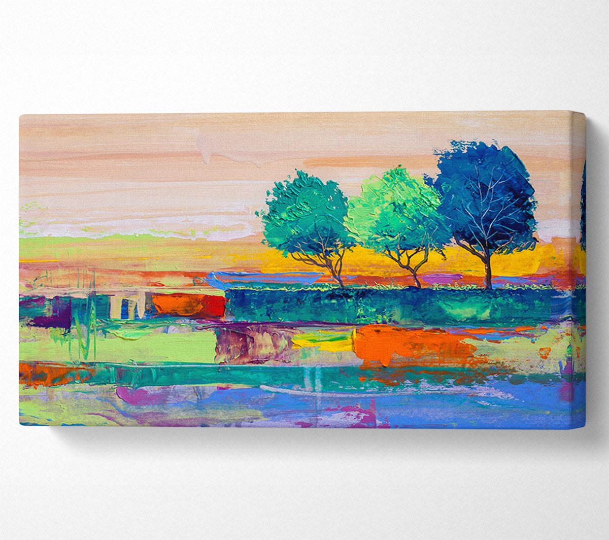 Three Trees In The Wind Canvas Wall Art