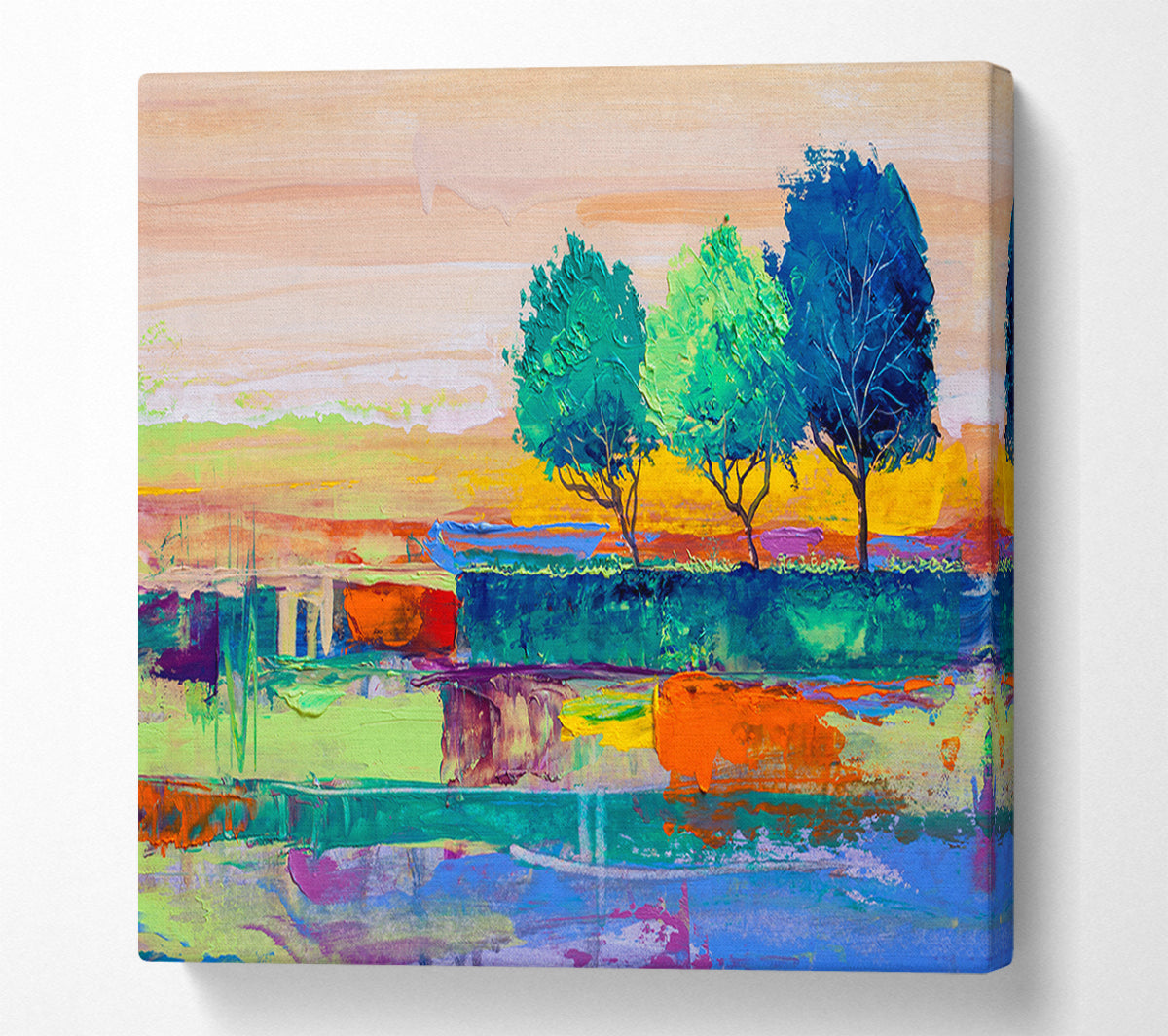Three Trees In The Wind Canvas Wall Art
