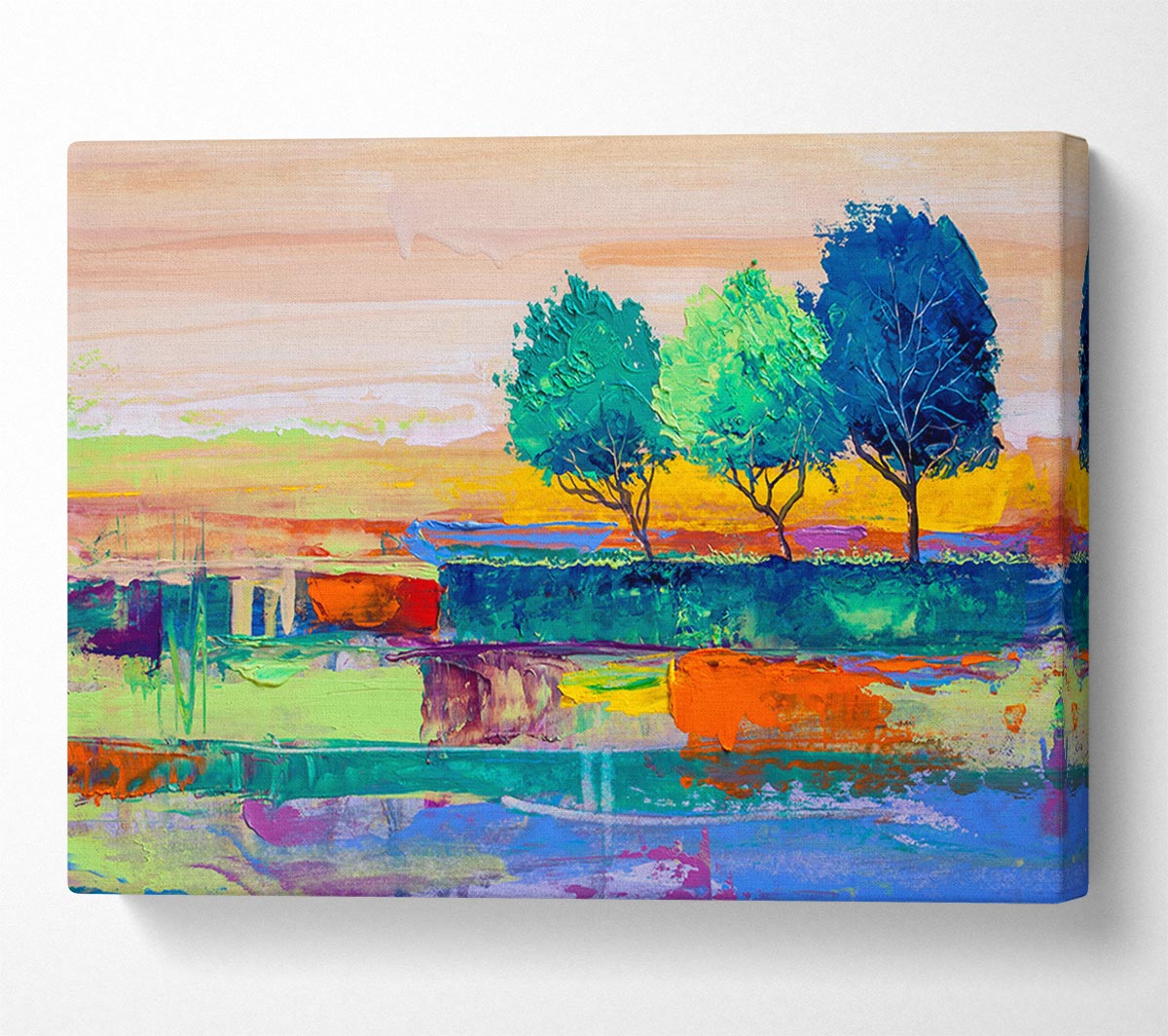 Three Trees In The Wind Canvas Wall Art