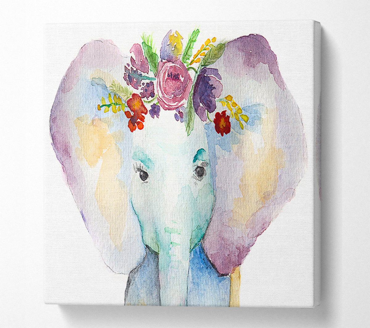 Floral Elephant Canvas Print
