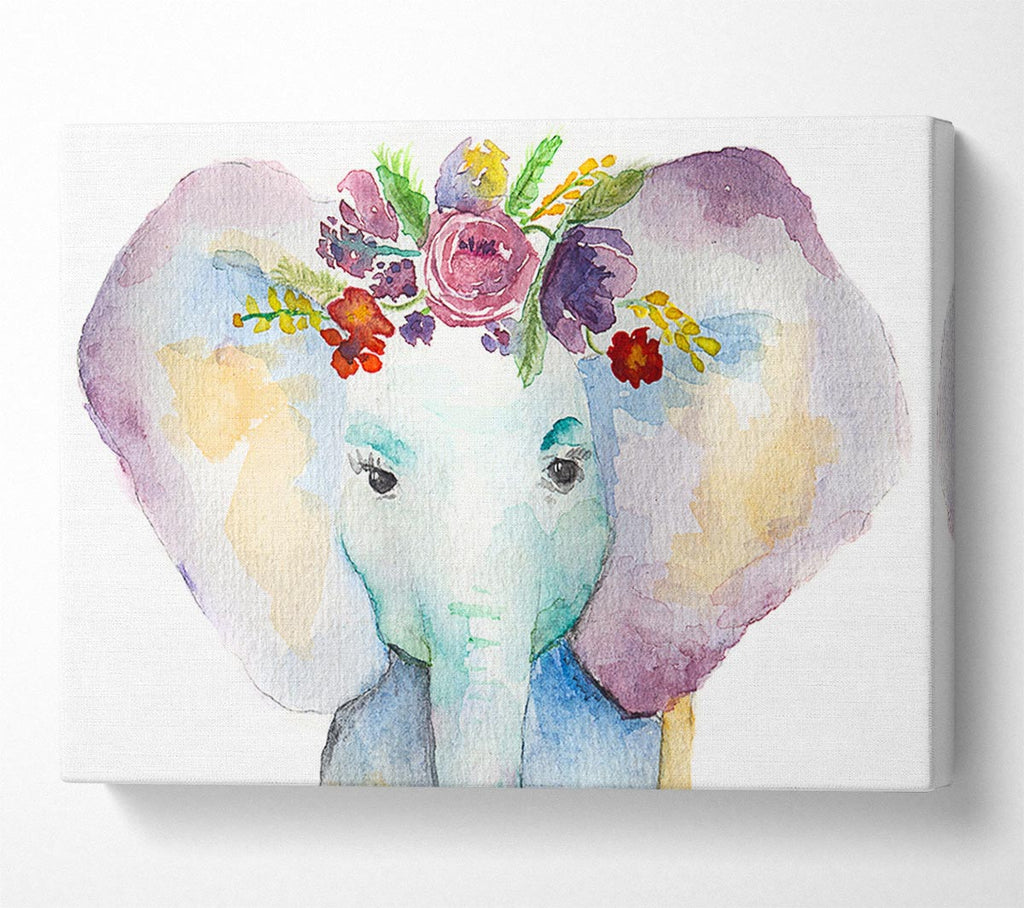Floral Elephant Canvas Print