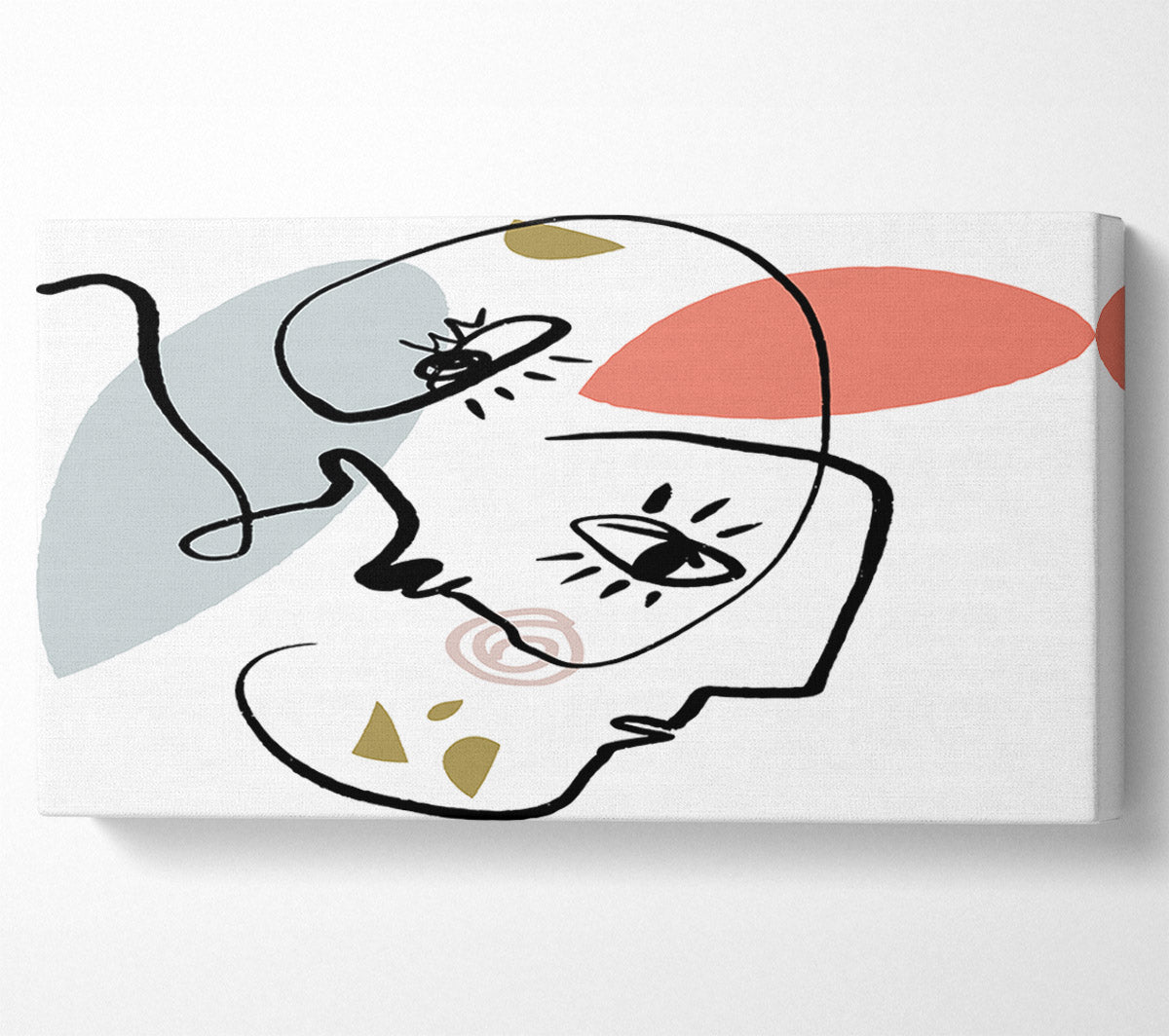 Abstract Line Drawing Faces Canvas Print