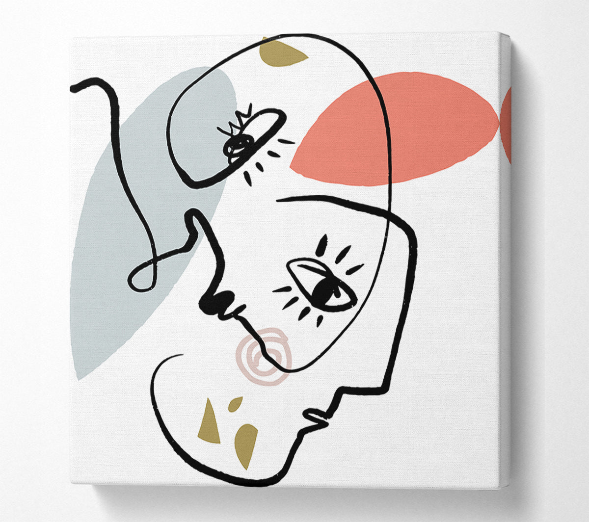 Abstract Line Drawing Faces Canvas Print