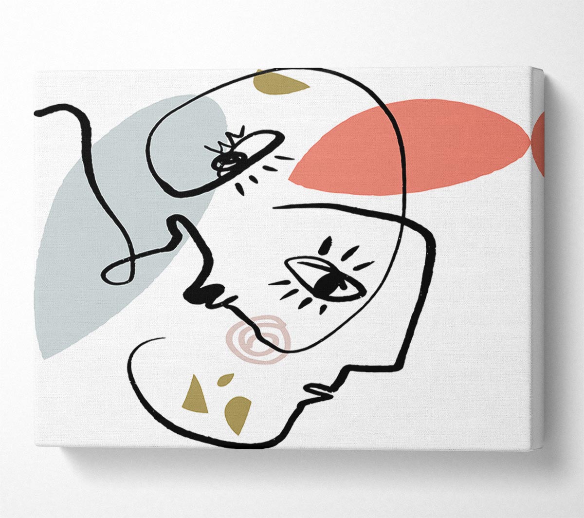 Abstract Line Drawing Faces Canvas Print