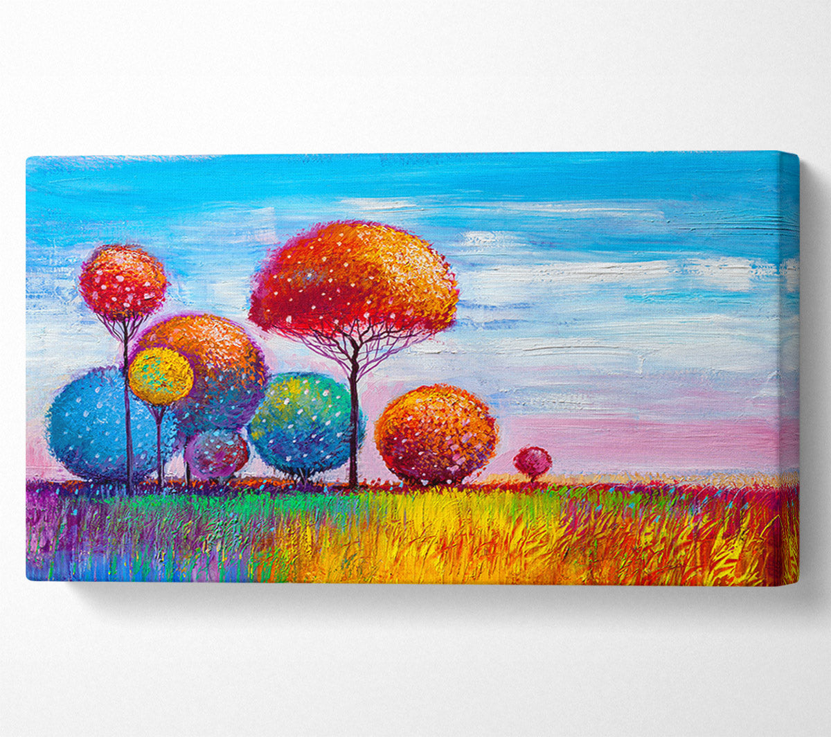A Group Of Trees In Spring Canvas Wall Art