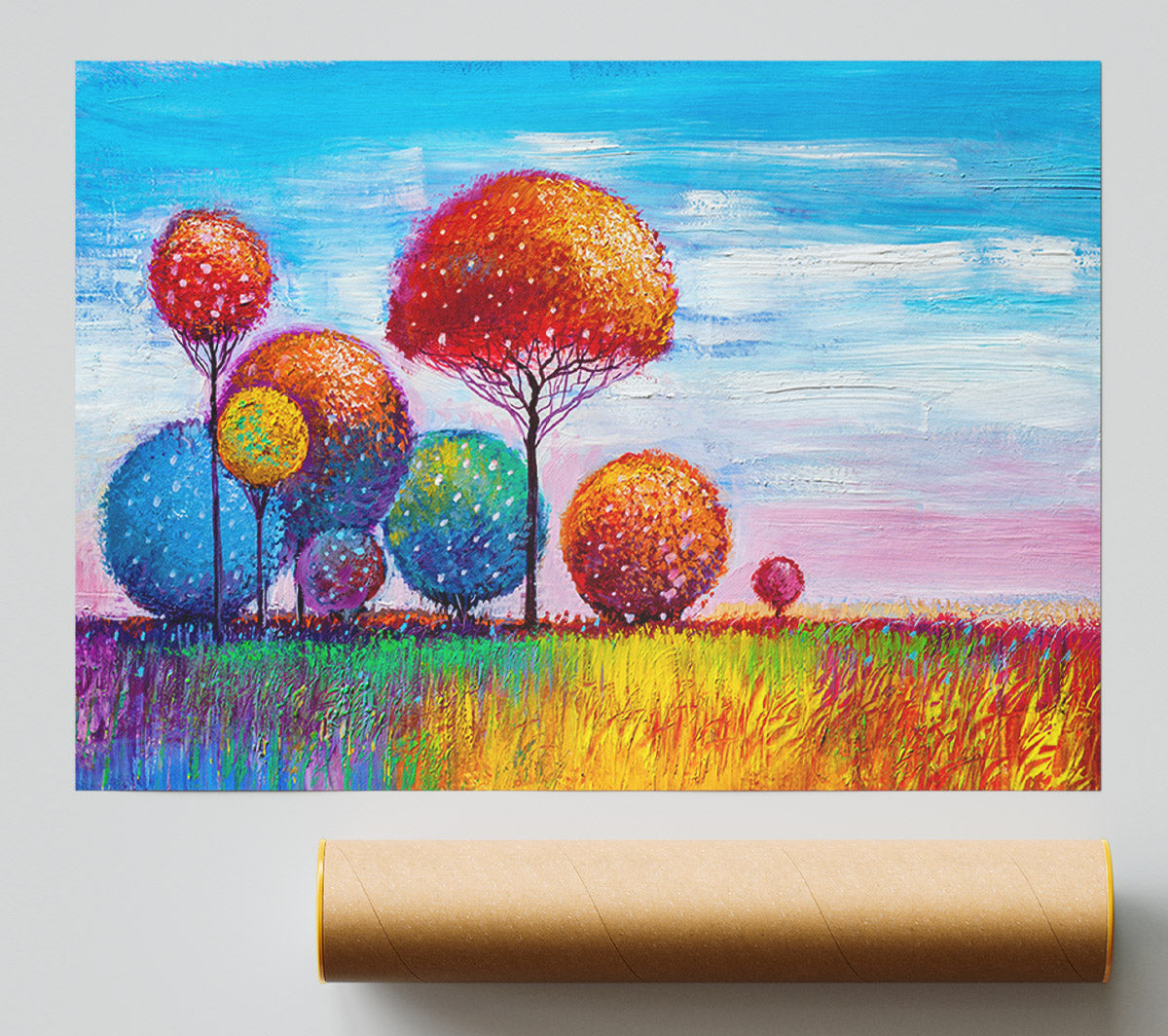 A Group Of Trees In Spring Giclee Print