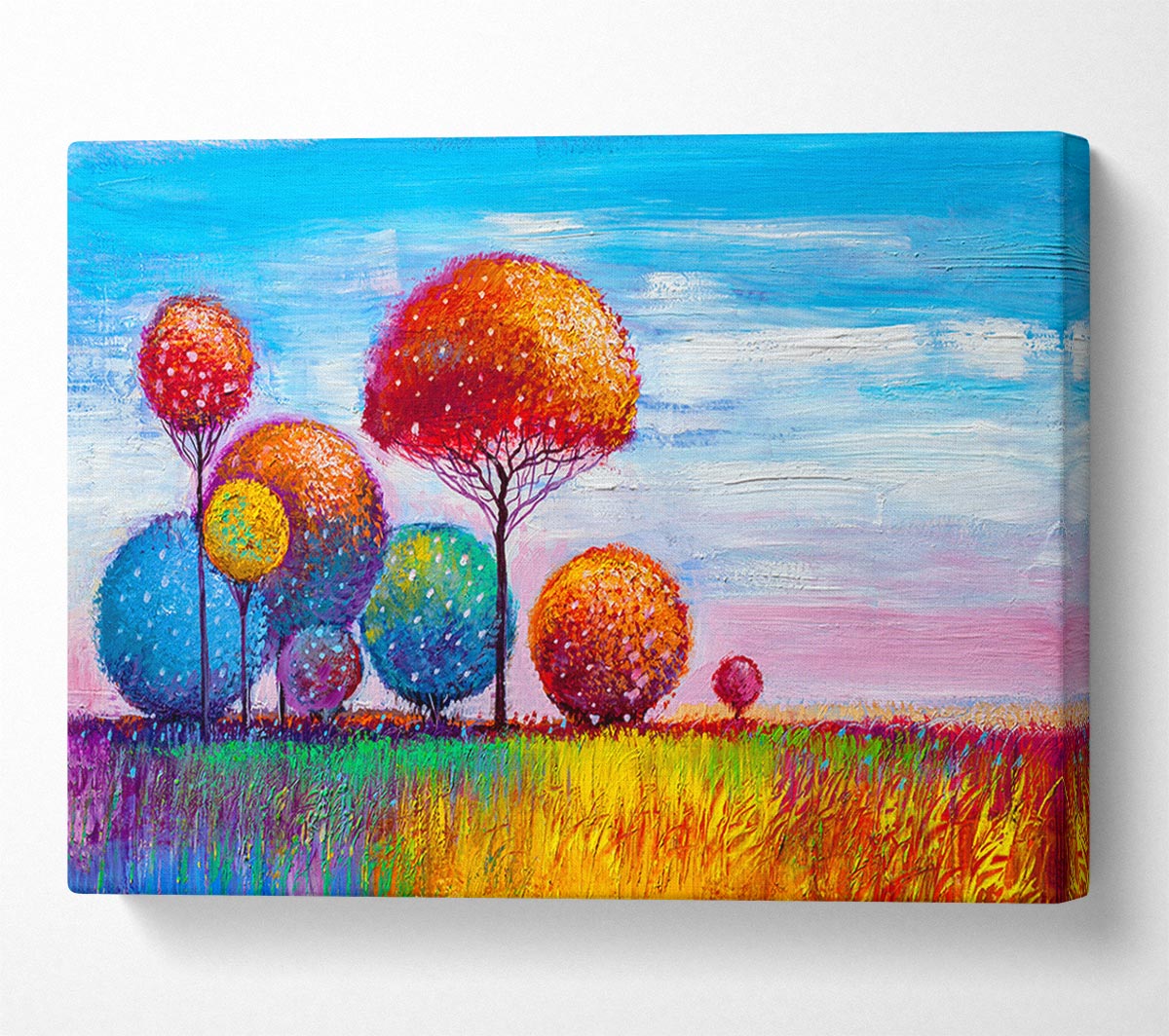 A Group Of Trees In Spring Canvas Wall Art