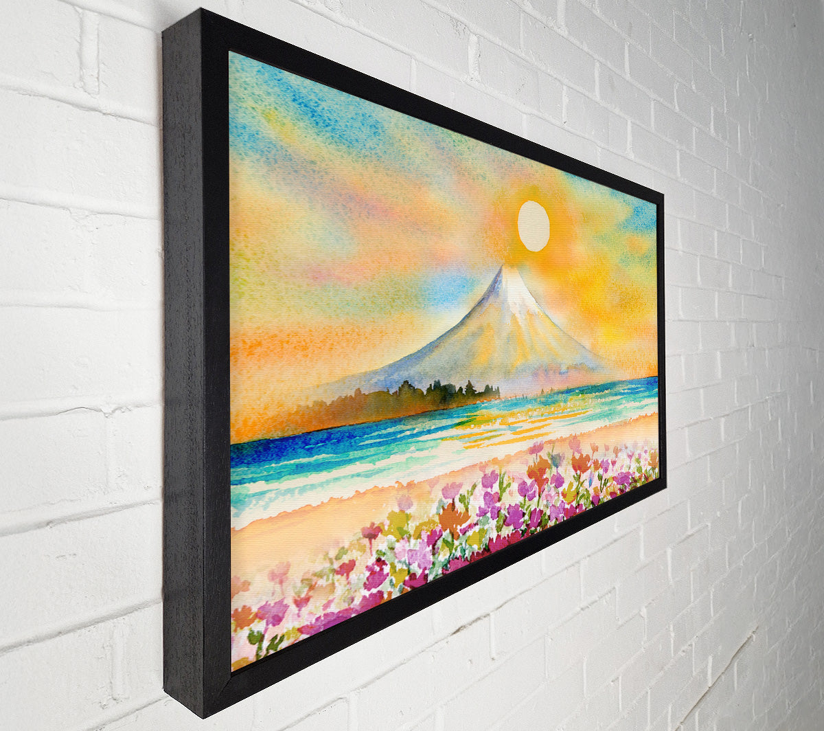 Sun Over The Volcano Canvas Wall Art