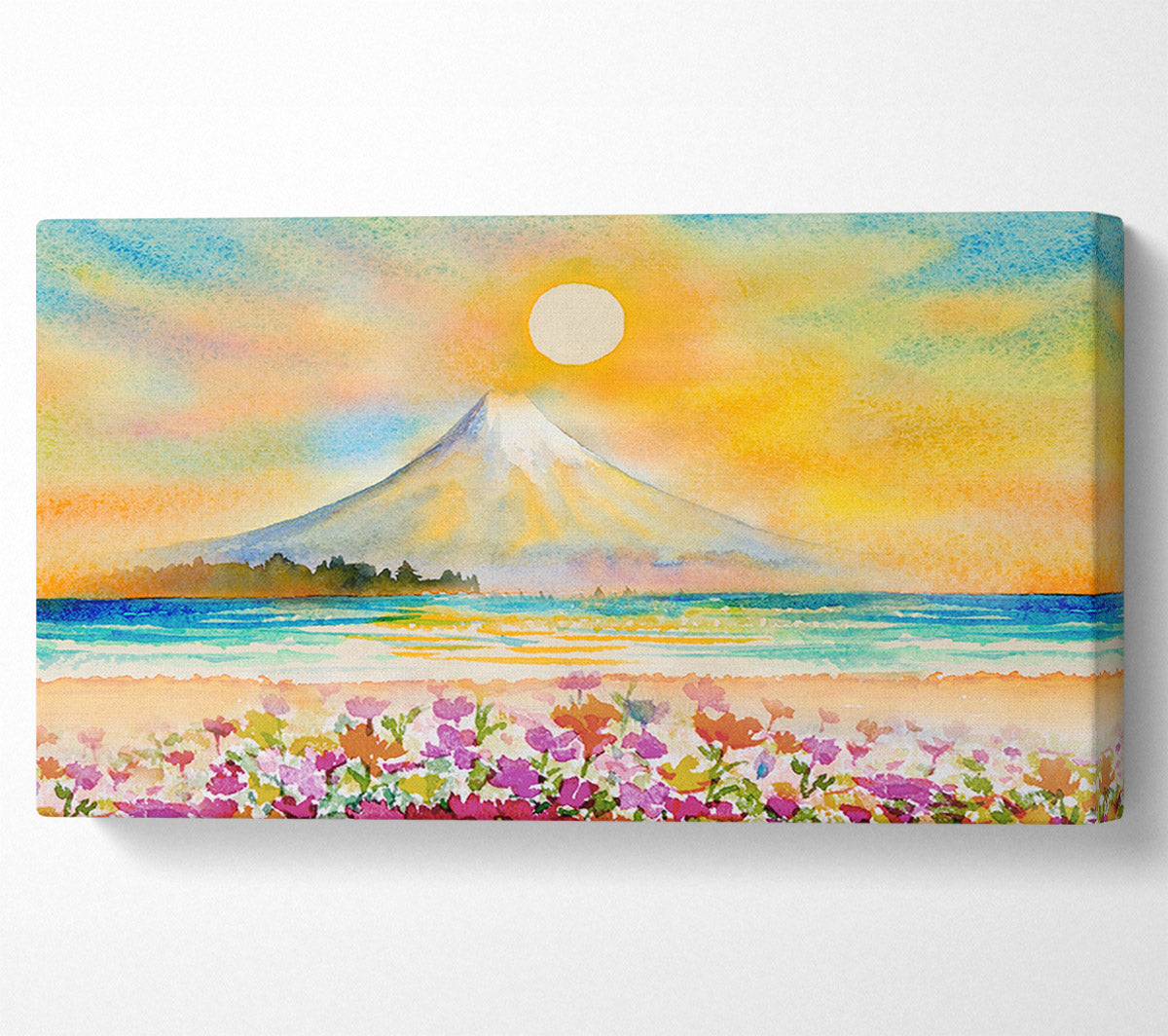 Sun Over The Volcano Canvas Wall Art