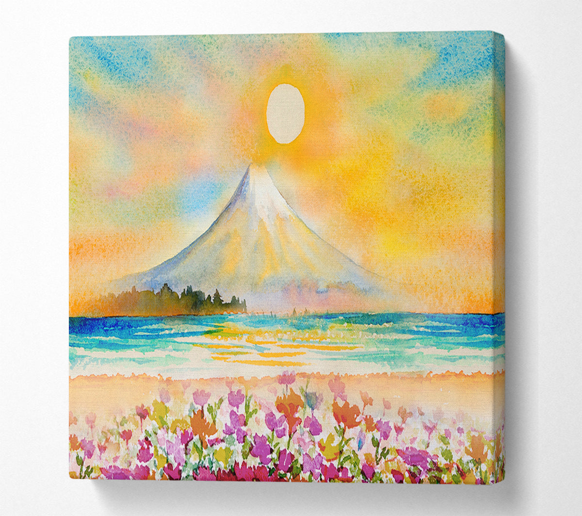 Sun Over The Volcano Canvas Wall Art
