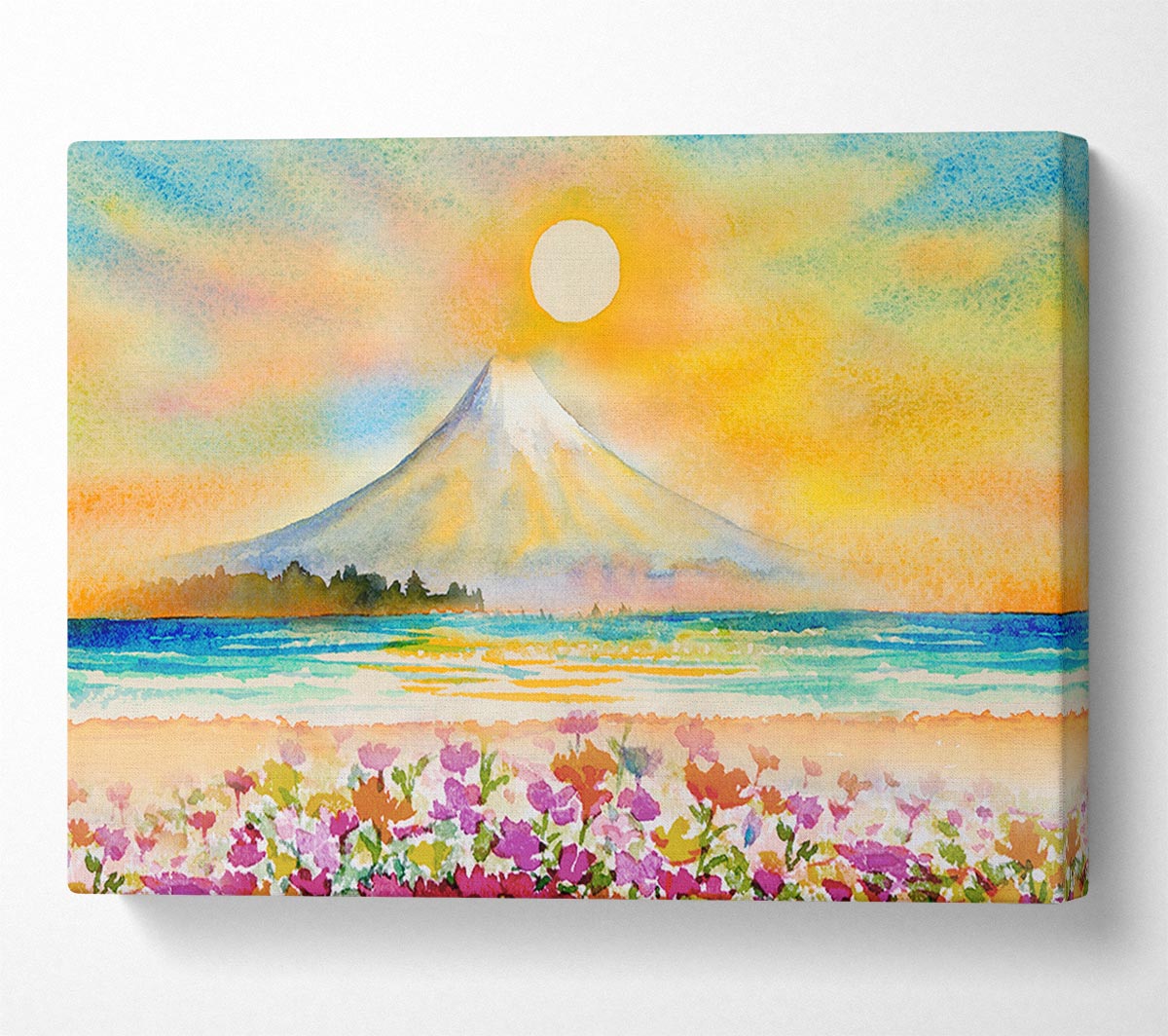 Sun Over The Volcano Canvas Wall Art