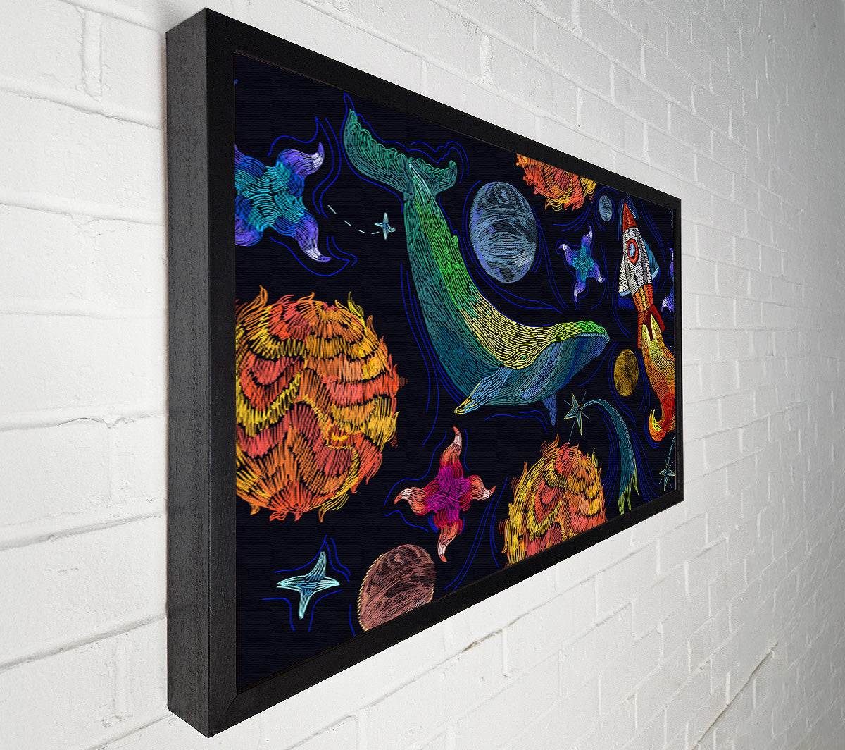 Space Whale Canvas Wall Art