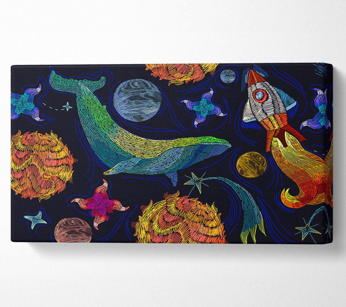 Space Whale Canvas Wall Art