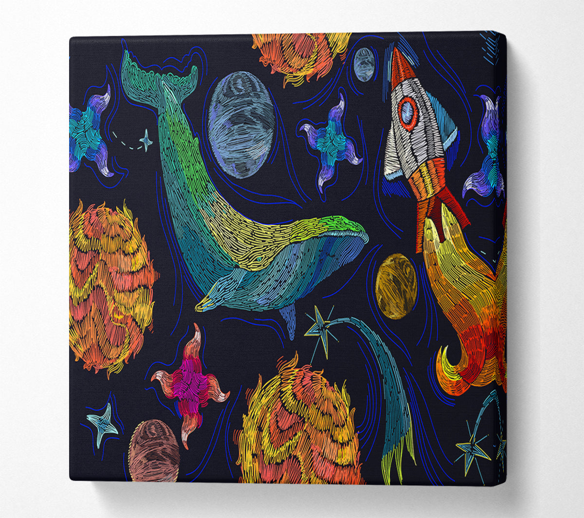 Space Whale Canvas Wall Art