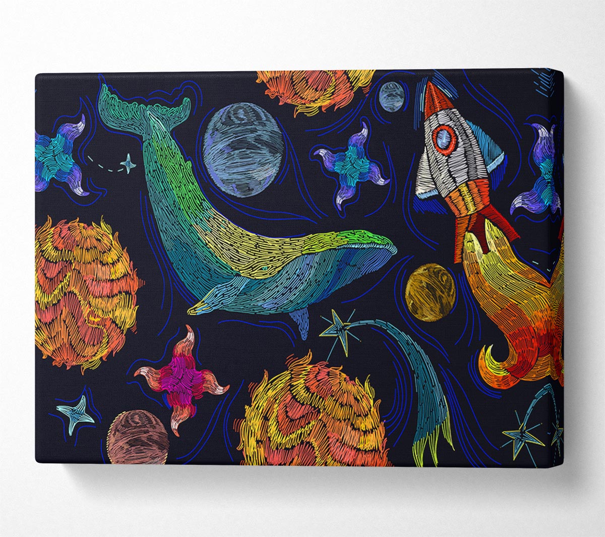 Space Whale Canvas Wall Art