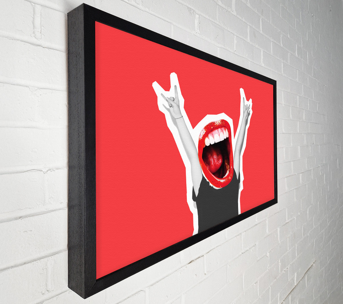 Red Lips On A Body Canvas Wall Art