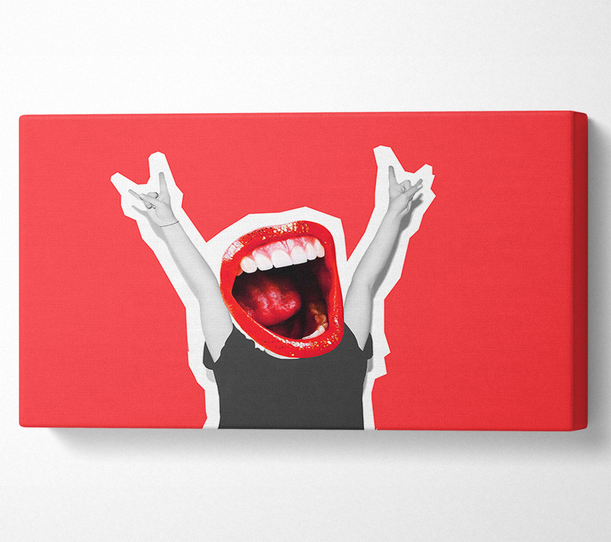 Red Lips On A Body Canvas Wall Art