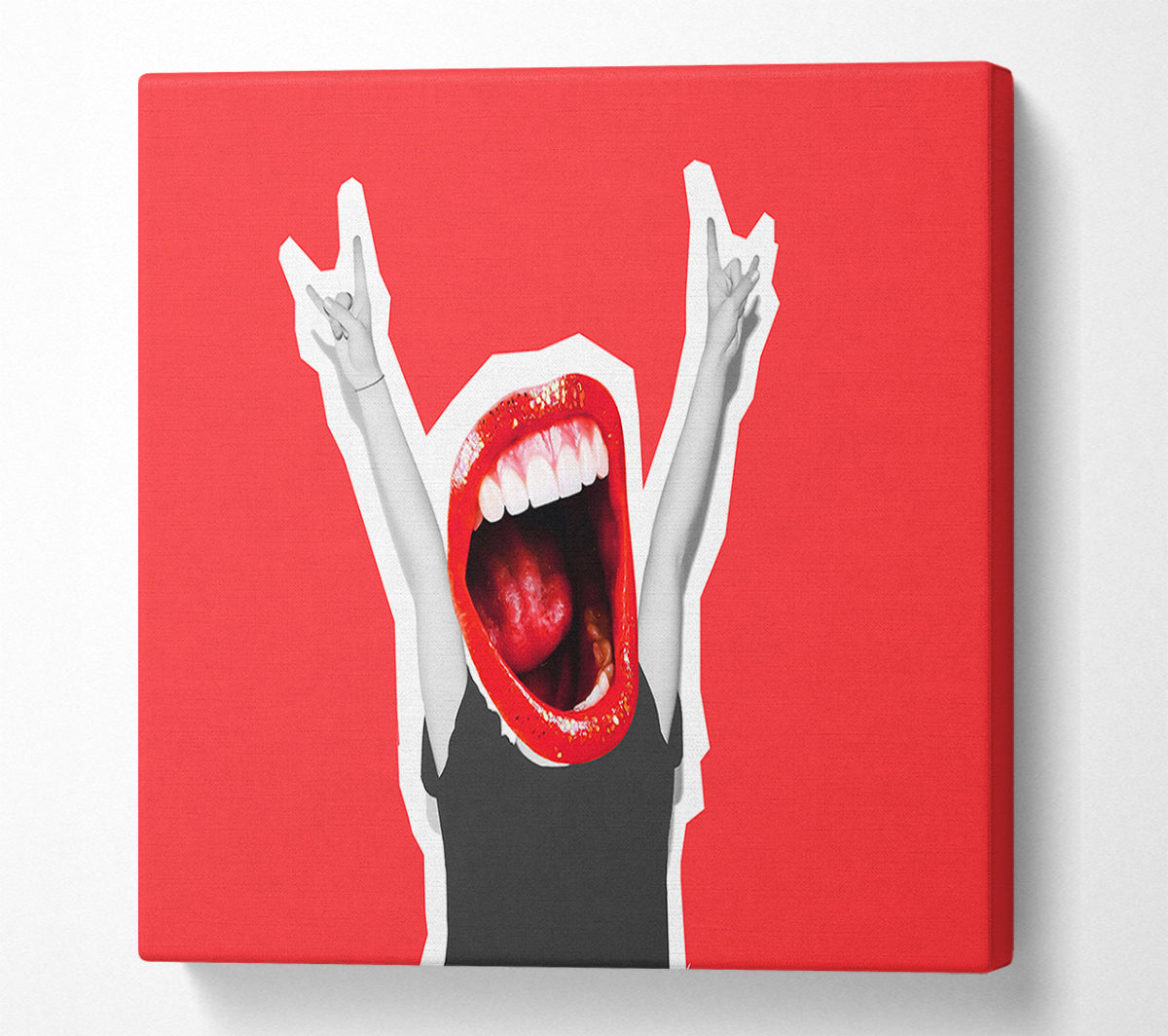 Red Lips On A Body Canvas Wall Art
