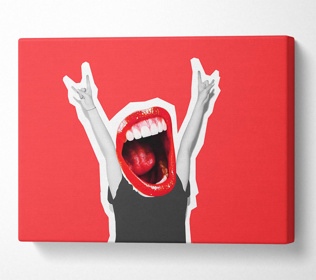 Red Lips On A Body Canvas Wall Art
