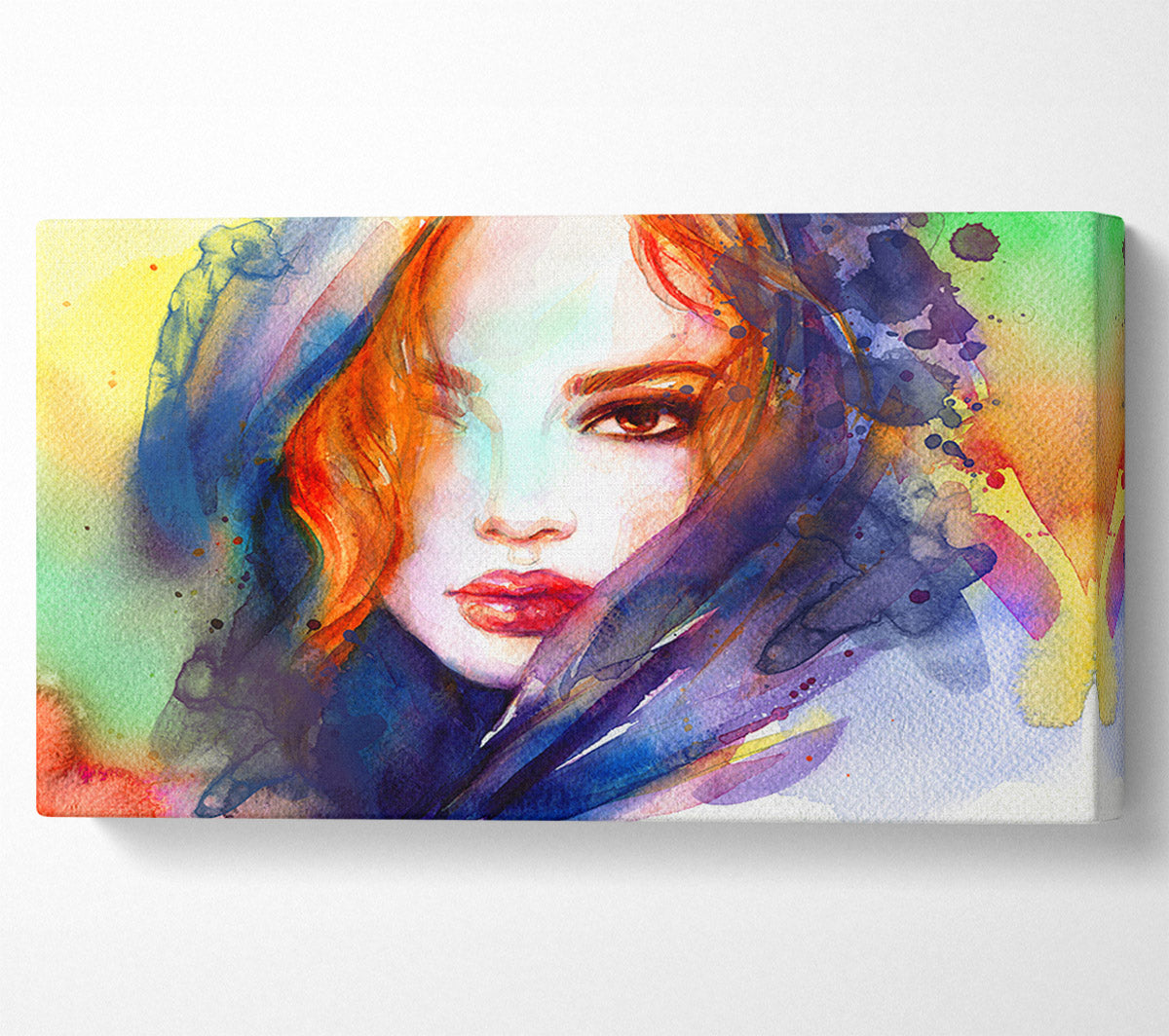 Rainbow Coloured Woman Canvas Wall Art