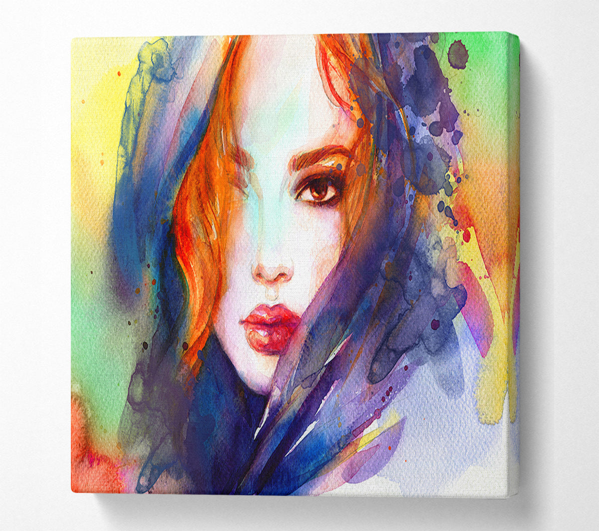 Rainbow Coloured Woman Canvas Wall Art