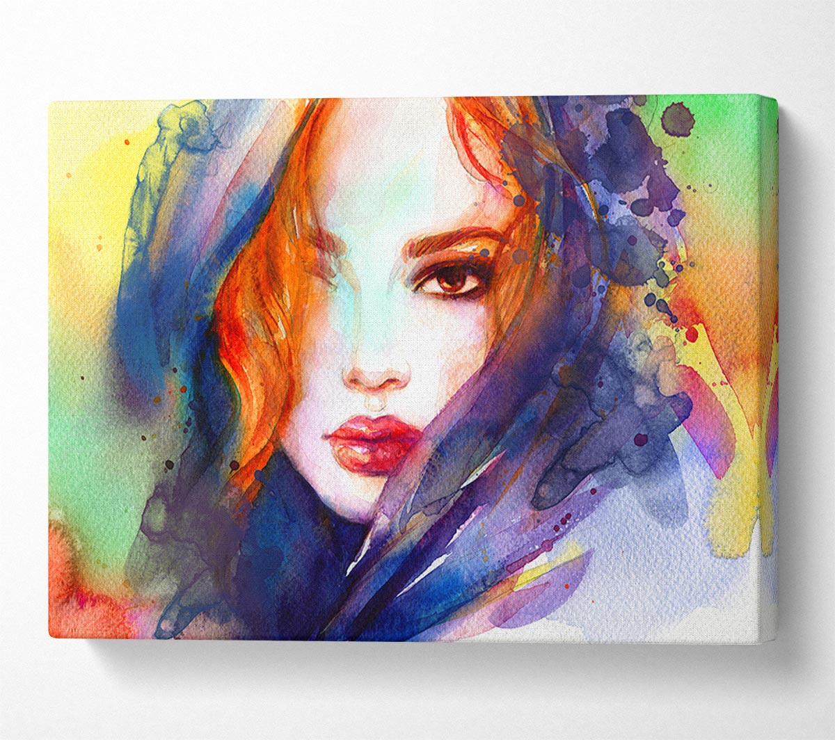 Rainbow Coloured Woman Canvas Wall Art