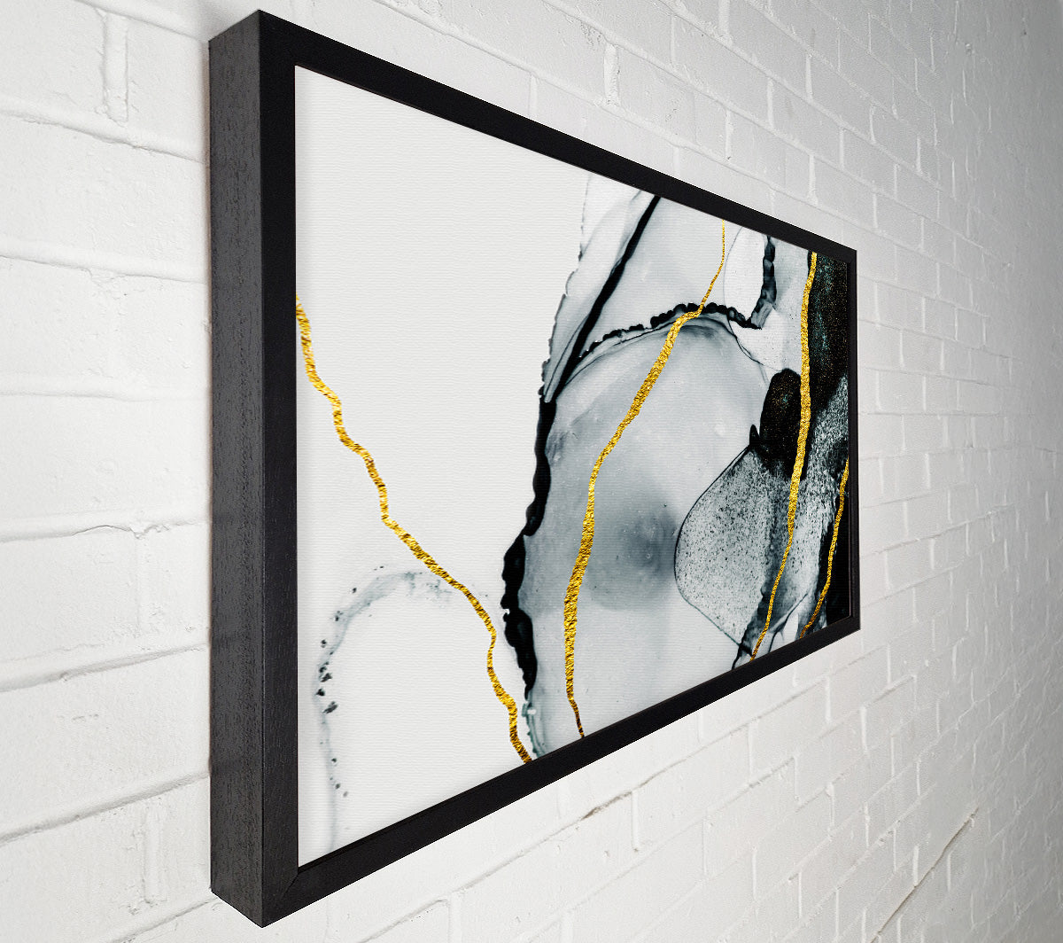 The Black Stone Glitter Canvas Wall Art