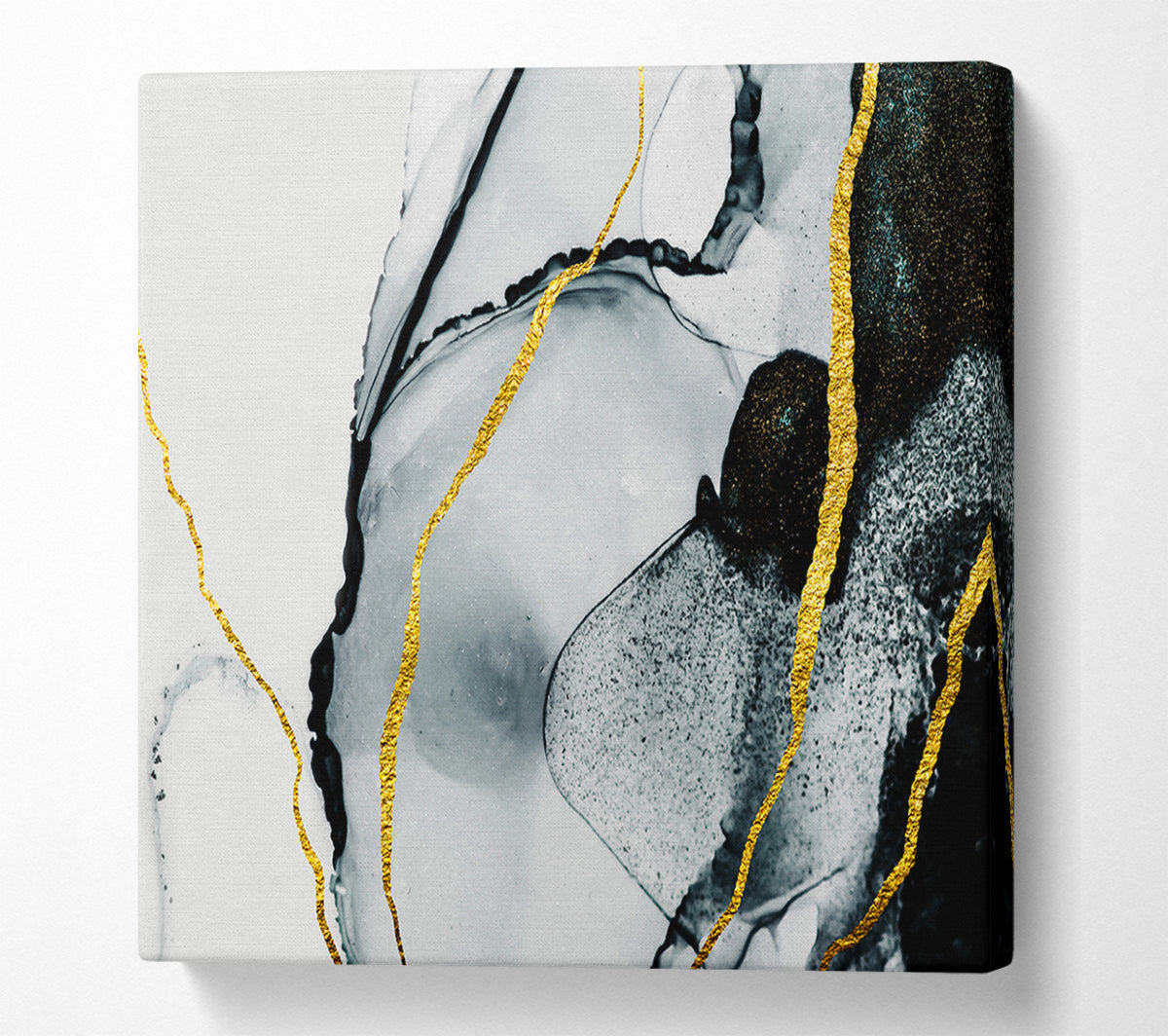 The Black Stone Glitter Canvas Wall Art