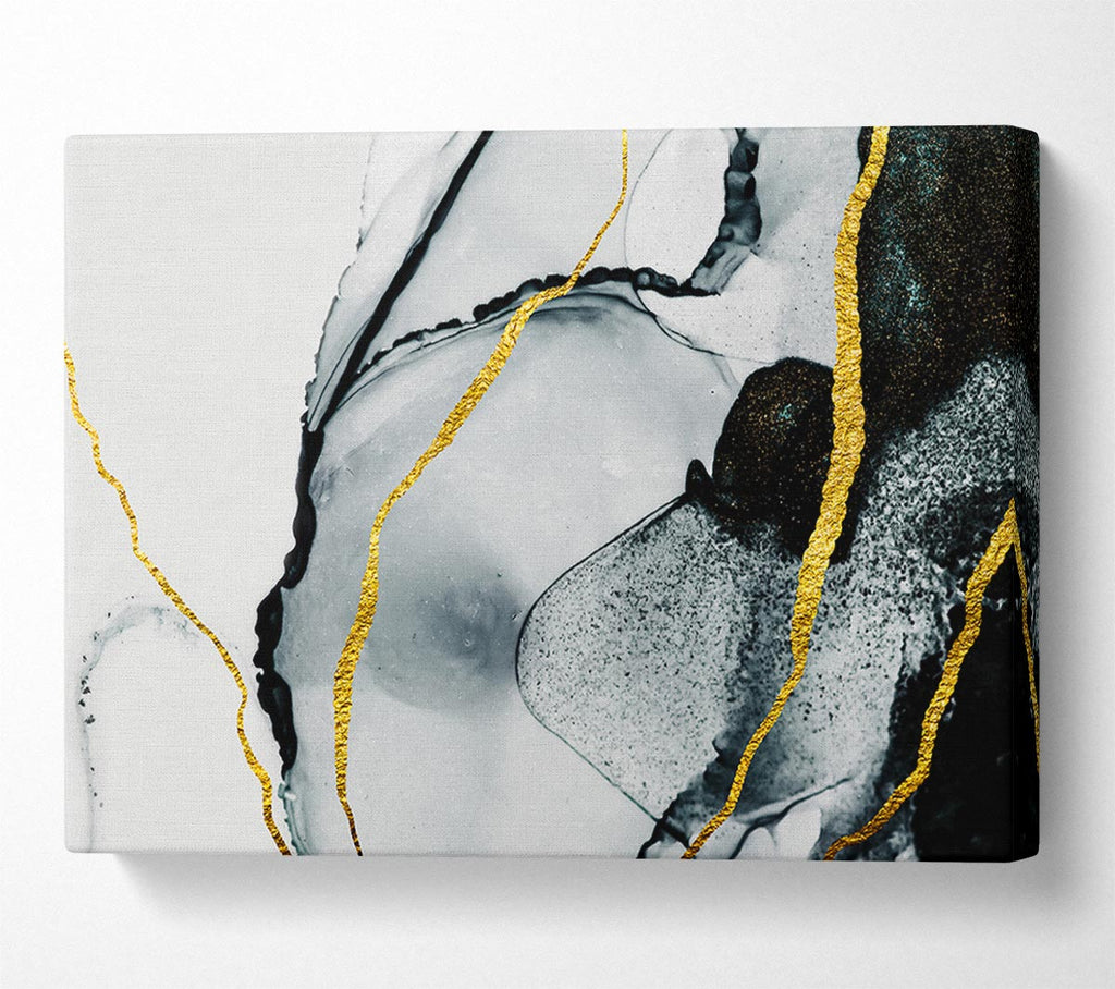 The Black Stone Glitter Canvas Wall Art