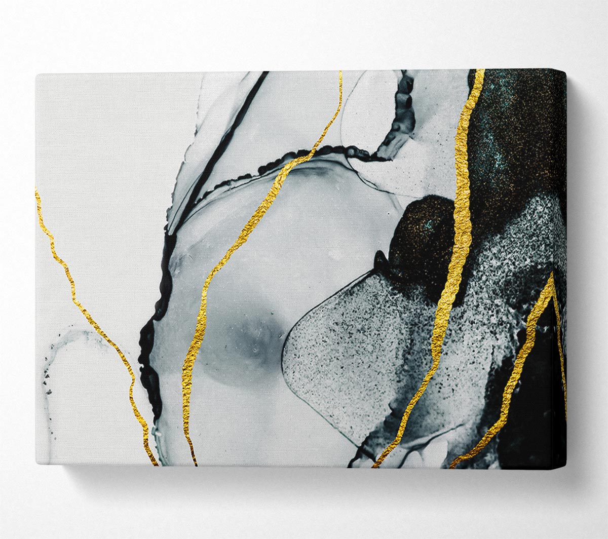 The Black Stone Glitter Canvas Wall Art