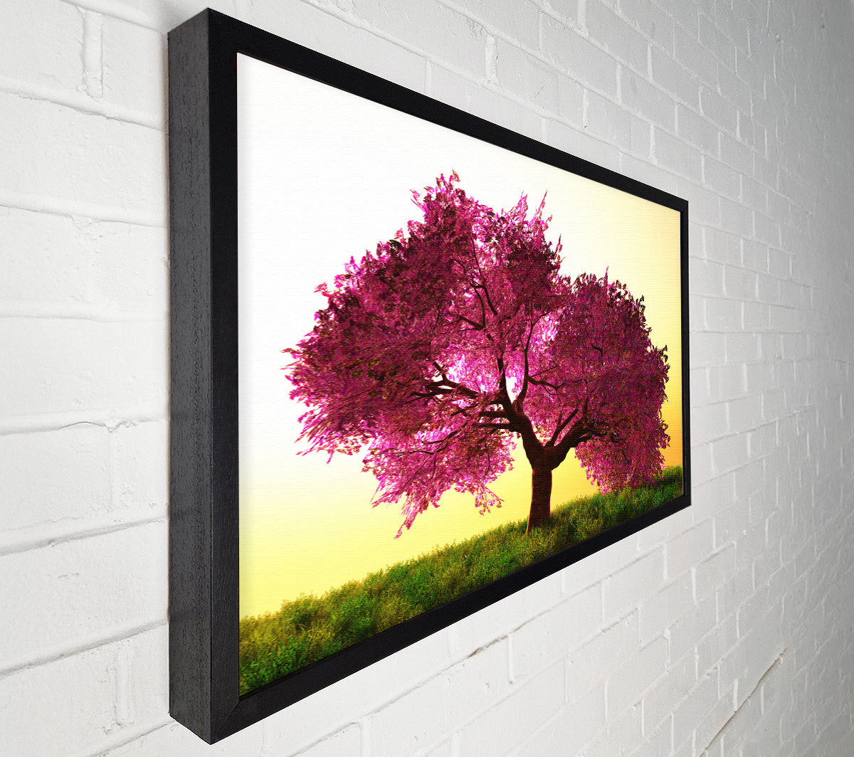The Pink Tree Blossom Hilltop Canvas Wall Art