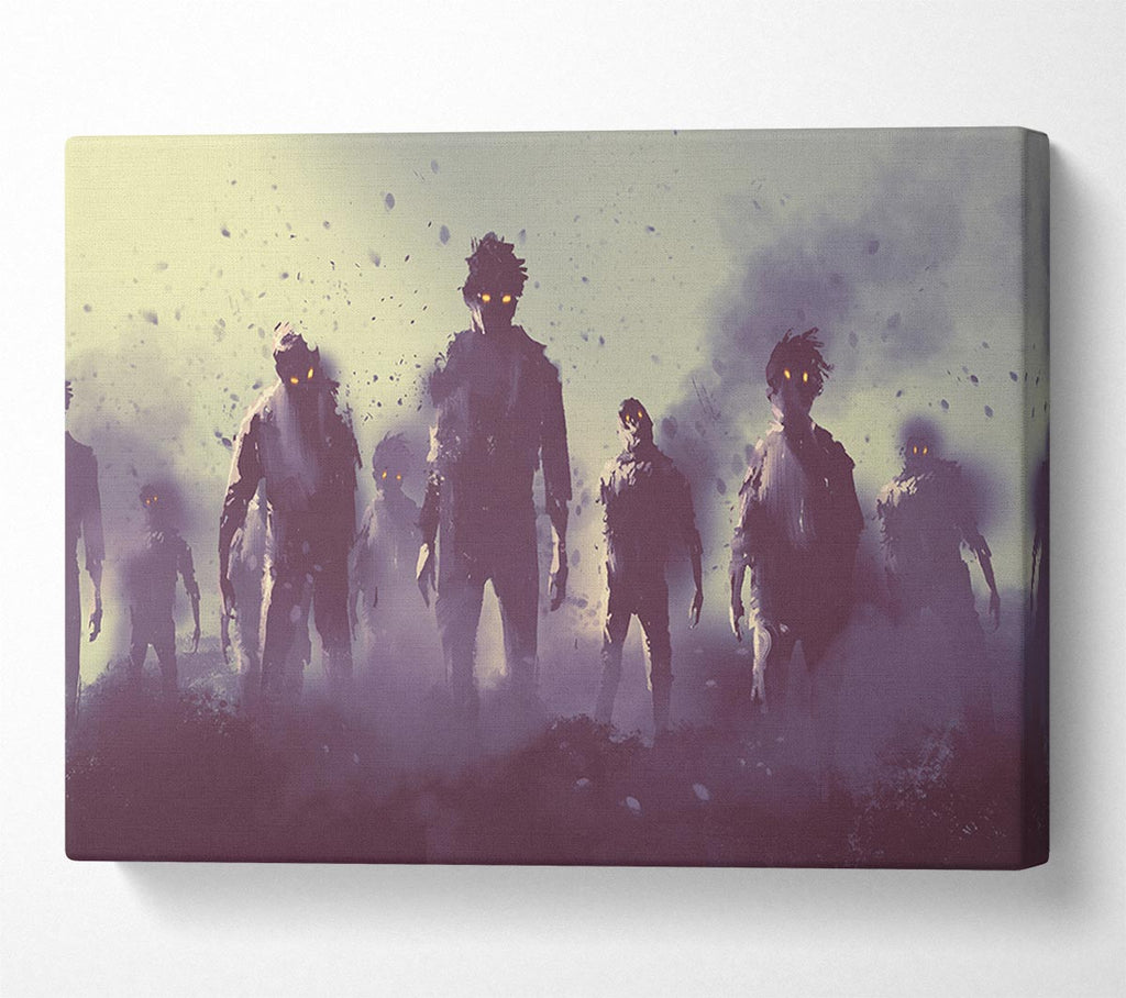 The Ghostly Zombie Horde Canvas Wall Art