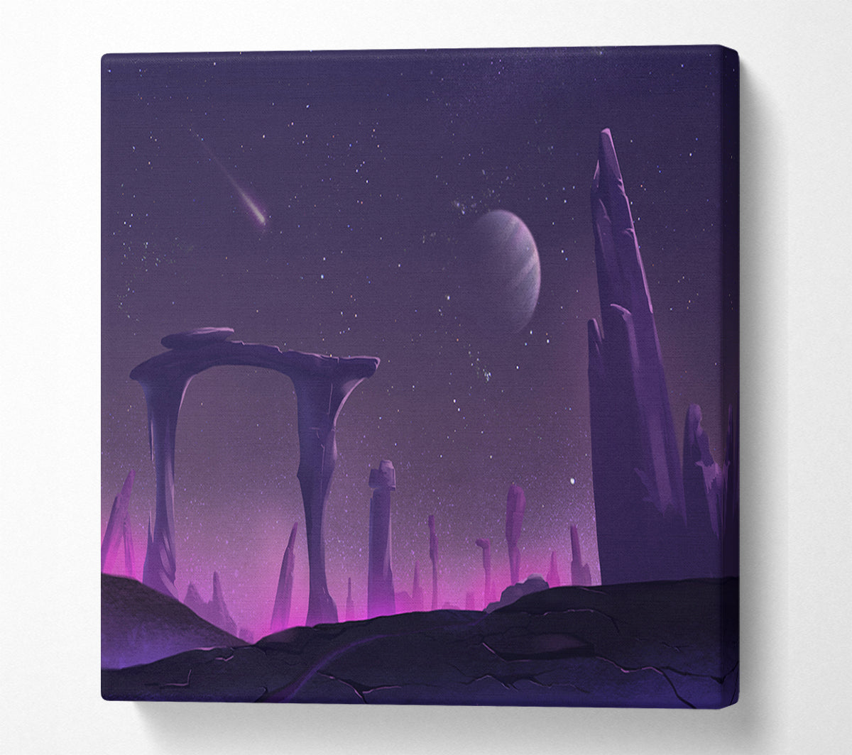 The Purple Planet Canvas Wall Art