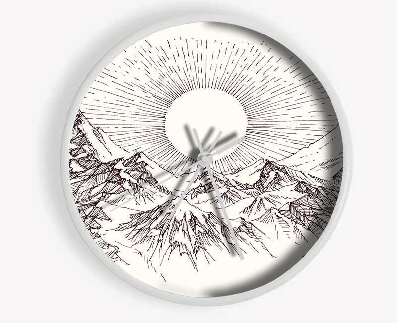 Sun Above The Snowy Mountain Peak