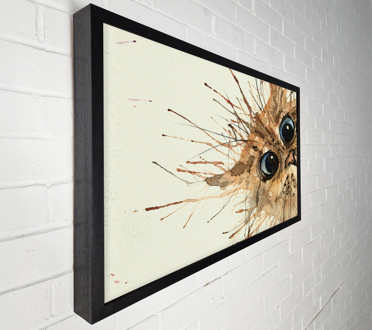 Watercolour Splat Cat Canvas Wall Art
