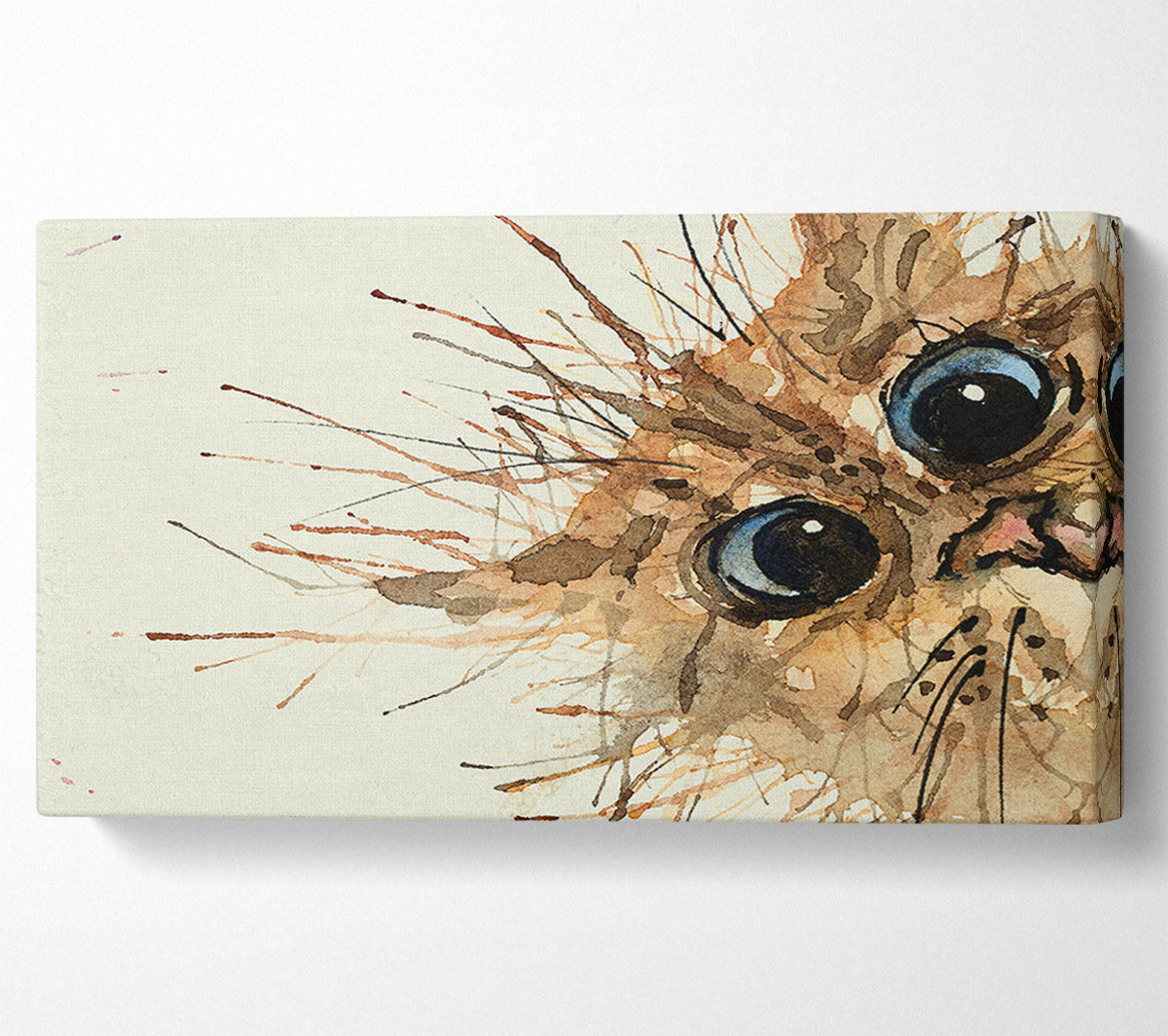 Watercolour Splat Cat Canvas Wall Art
