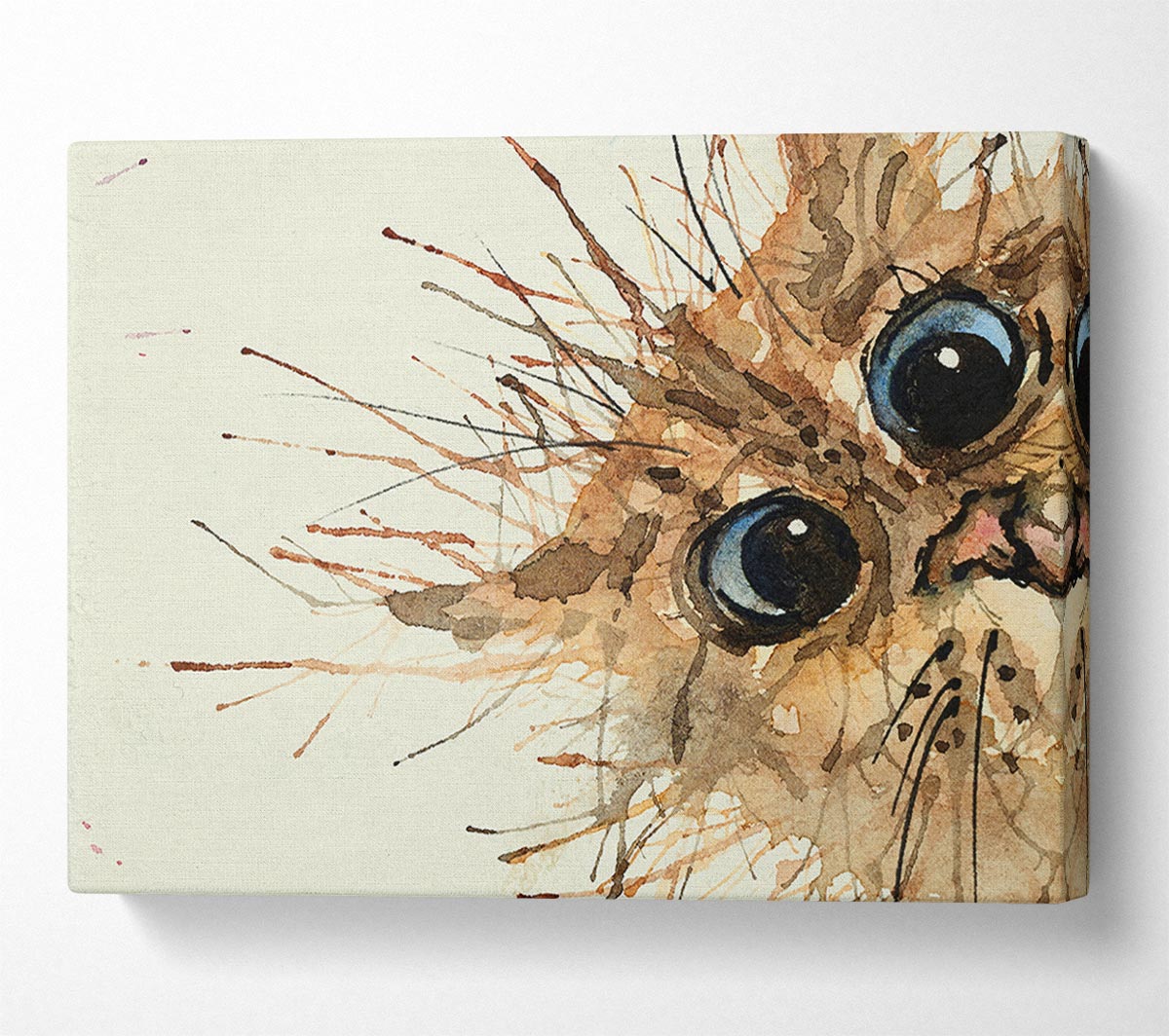 Watercolour Splat Cat Canvas Wall Art