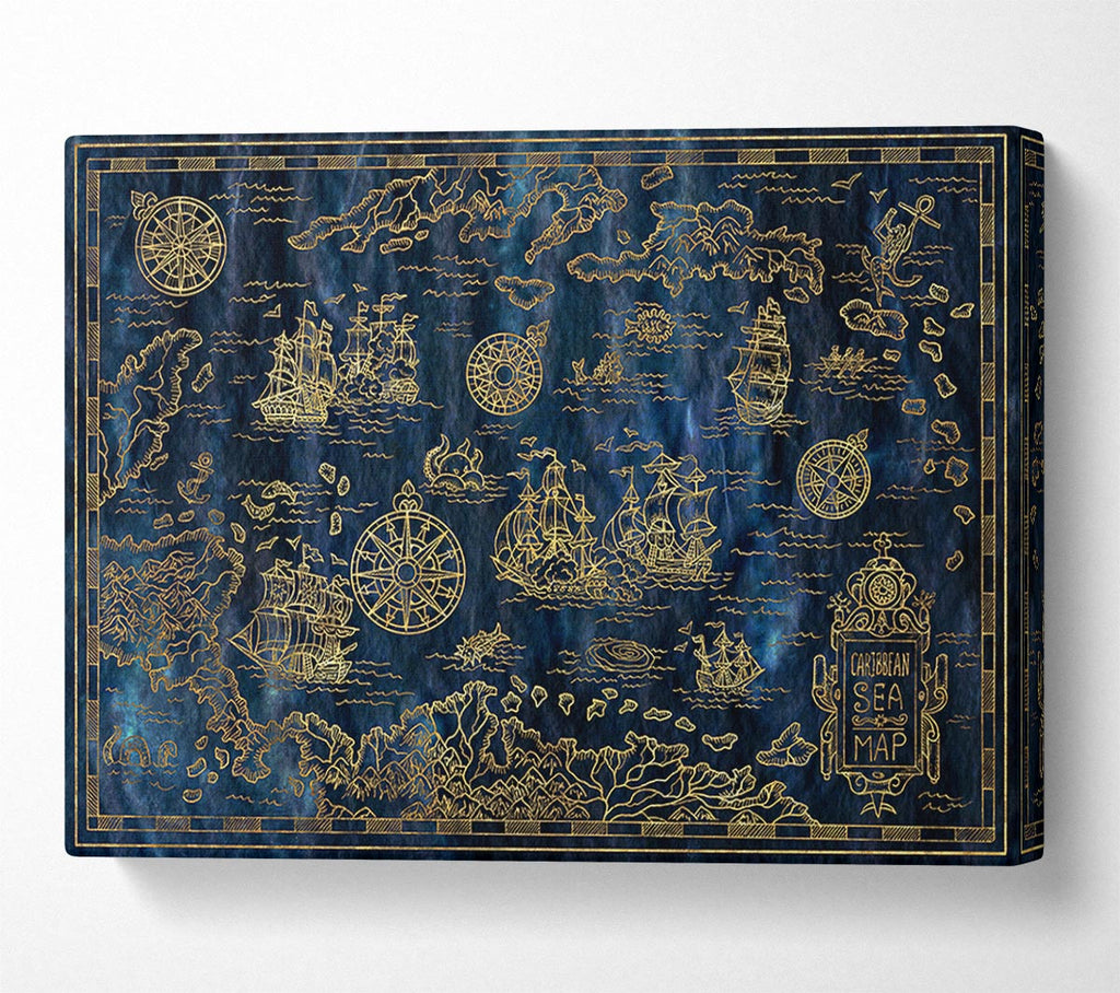 The Pirate Authentic Map Canvas Wall Art
