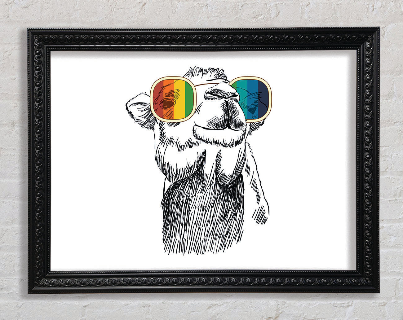 Colourful Glasses Camel Framed Print