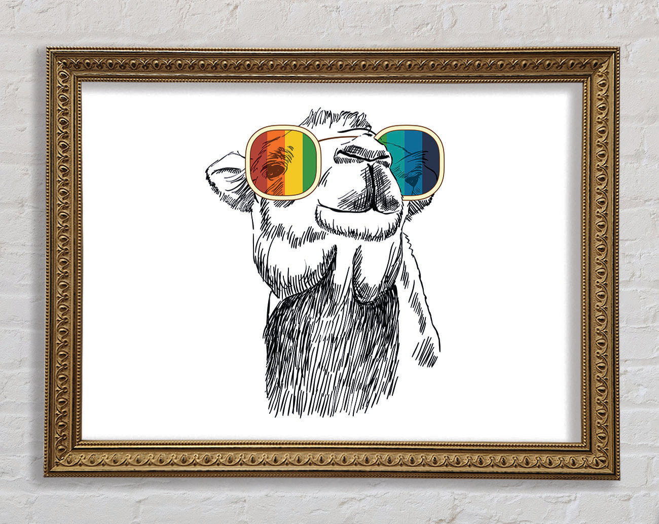 Colourful Glasses Camel Framed Print
