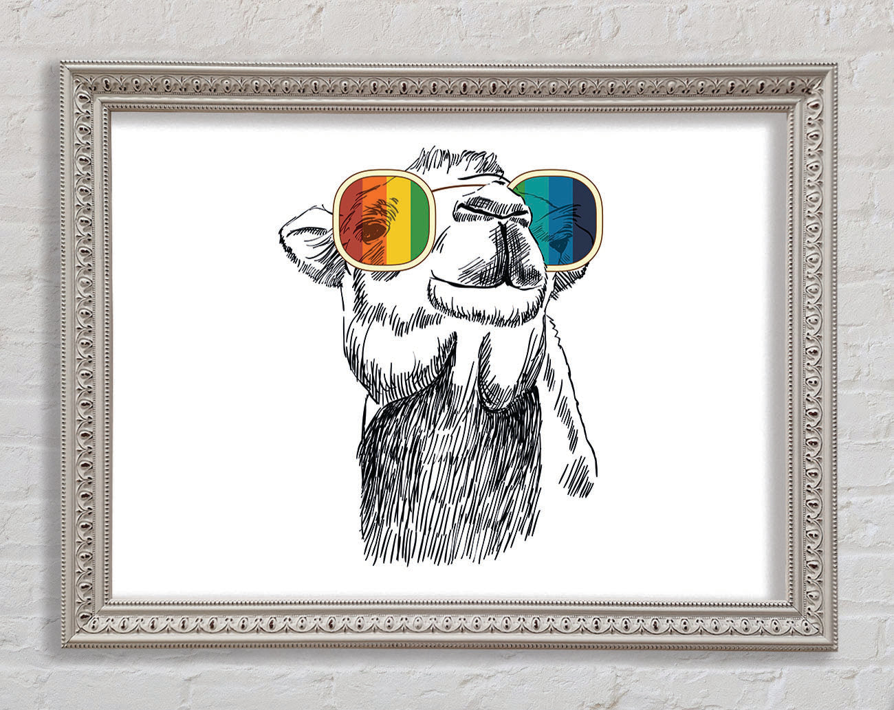 Colourful Glasses Camel Framed Print