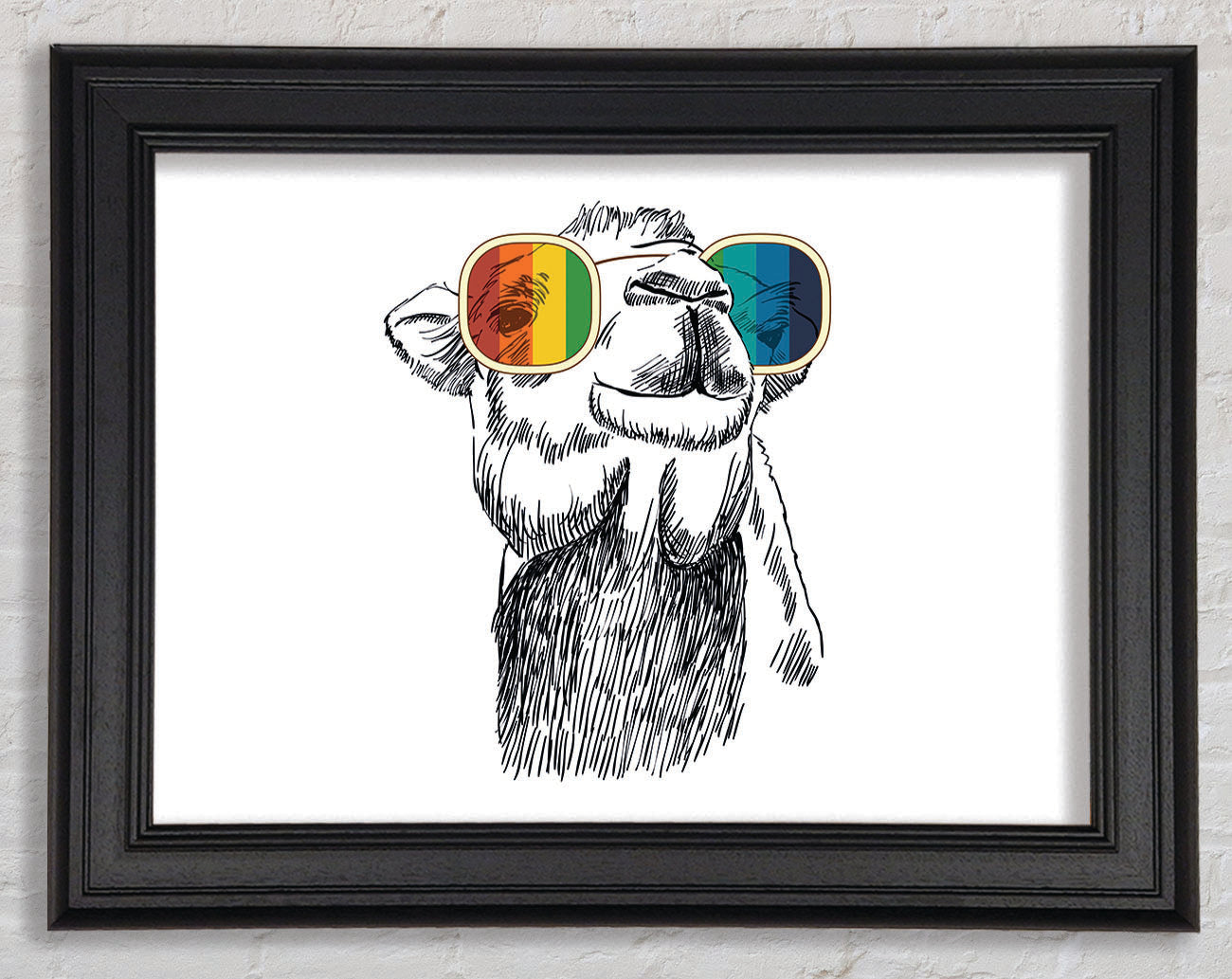 Colourful Glasses Camel Framed Print