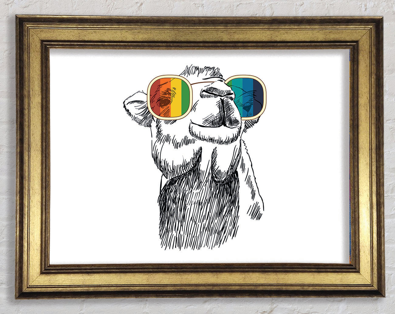 Colourful Glasses Camel Framed Print