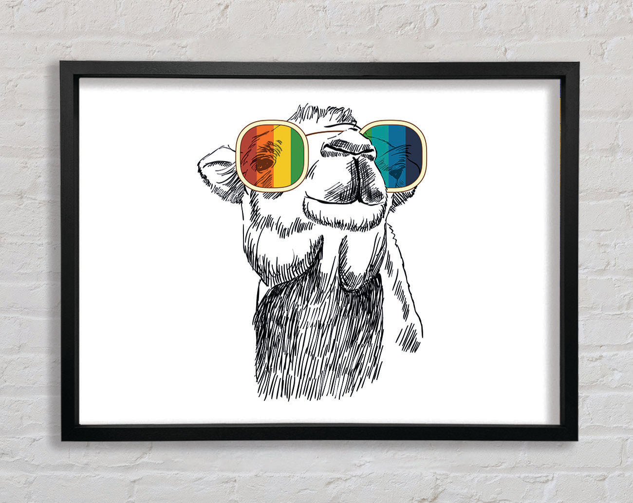 Colourful Glasses Camel Framed Print