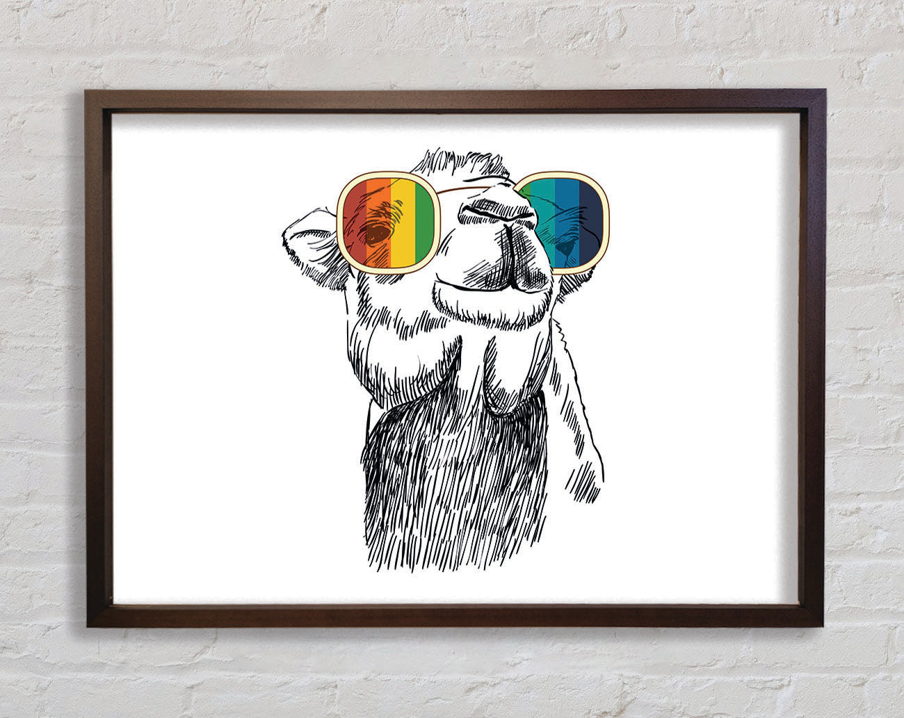 Colourful Glasses Camel Framed Print