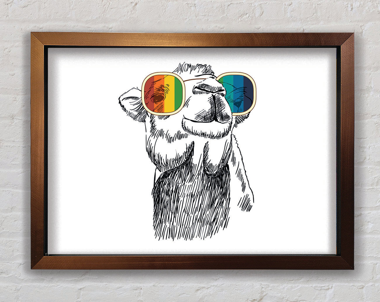 Colourful Glasses Camel Framed Print