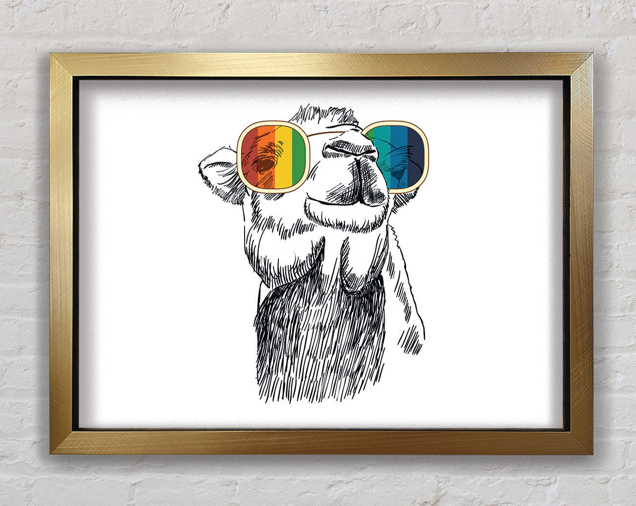 Colourful Glasses Camel Framed Print
