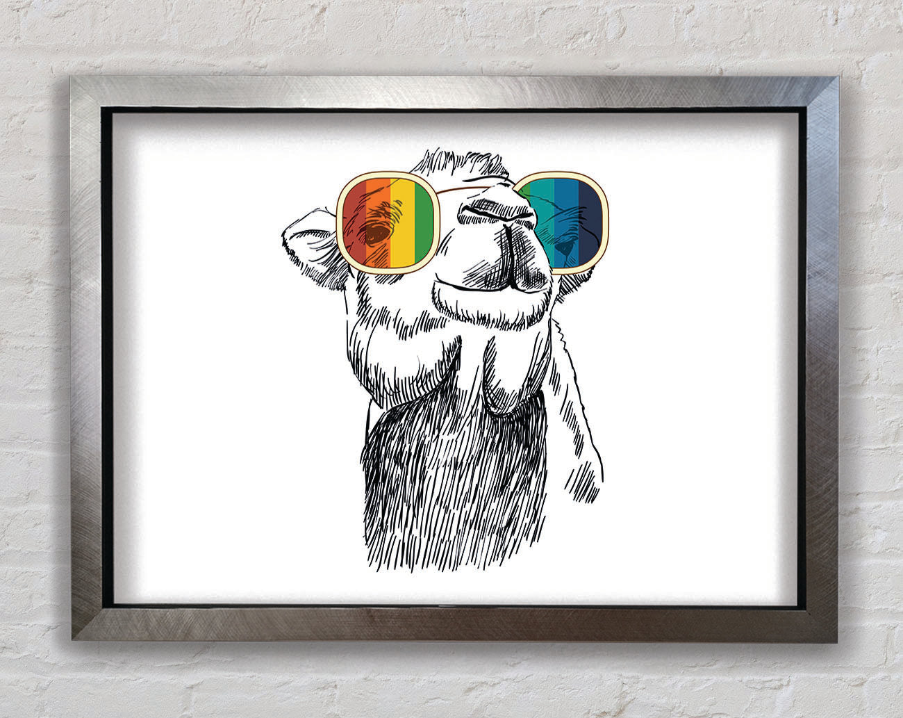 Colourful Glasses Camel Framed Print