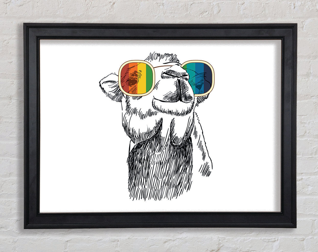 Colourful Glasses Camel Framed Print